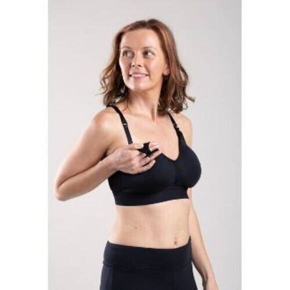 NEW Simple Wishes All-in-One SuperMom Nursing & Pumping Bra Black Women's Medium - Picture 3 of 10